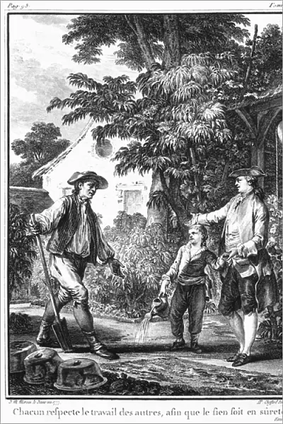 Illustration from L Emile by Jean-Jacques Rousseau (1712-78) engraved