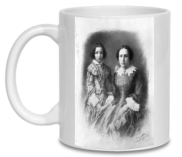 Sarah Bernhardt and her mother? (1844-1923) (b  /  w photo)