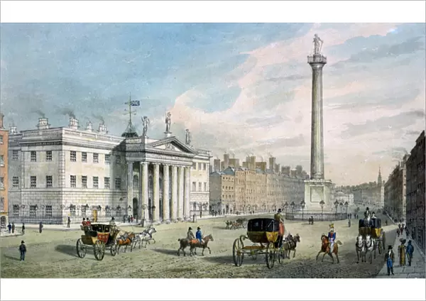 Sackville Street, Dublin, showing the Post Office and Nelsons Column