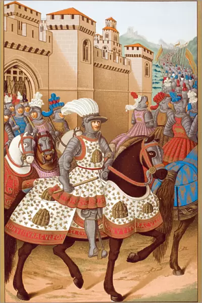 Louis XII (1462-1515) and his Army Leaving Alexandria, 24 April 1507, after a miniature