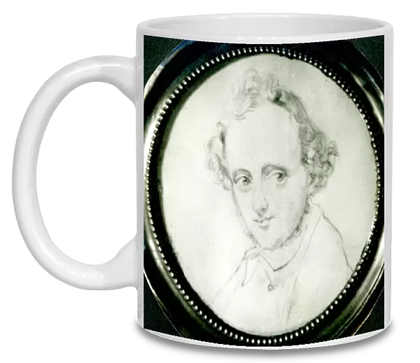 Felix Mendelssohn (1809-47) (pencil on paper) (b  /  w photo)