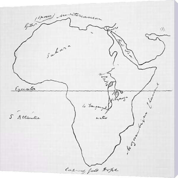 Sketch map of Africa, from The Life of Captain Sir Richard Burton, Volume II