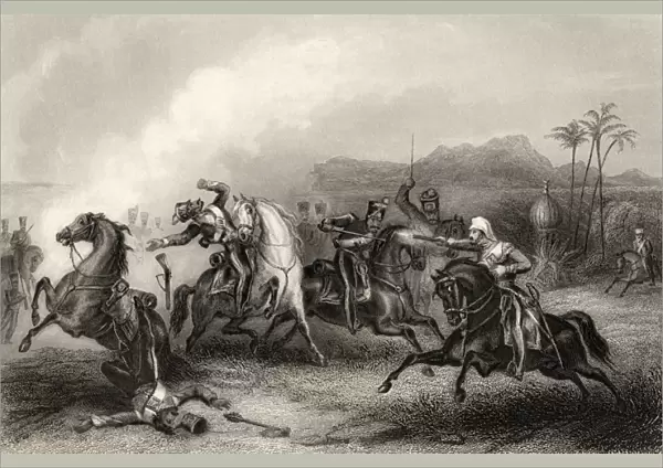 Encounter bewteen Lieutenant Hills and a body of Sepoy Cavalry, from The History