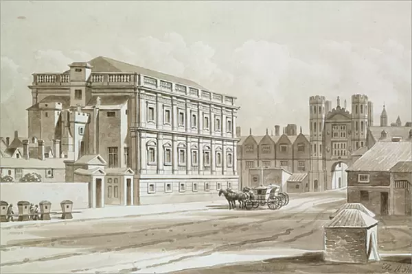 Banqueting House and Kings Gate, 1827 (pen & ink and w  /  c on paper)