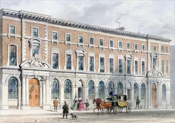 The New Building of Merchant Taylors and Hall, 1853 (w  /  c on paper)