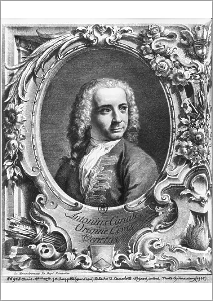 Portrait of Antonio Canaletto, title page illustration from Prospectus Magni