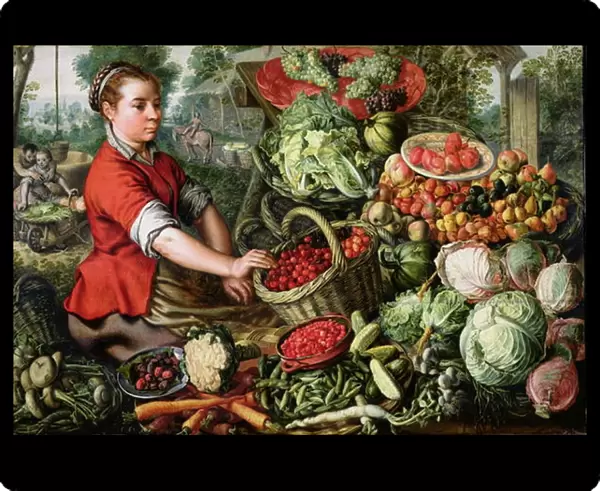 The Vegetable Seller (oil on canvas)