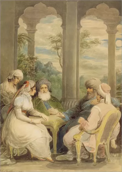 Prince Rasselas and his sister conversing in their summer palace on the banks of the Nile