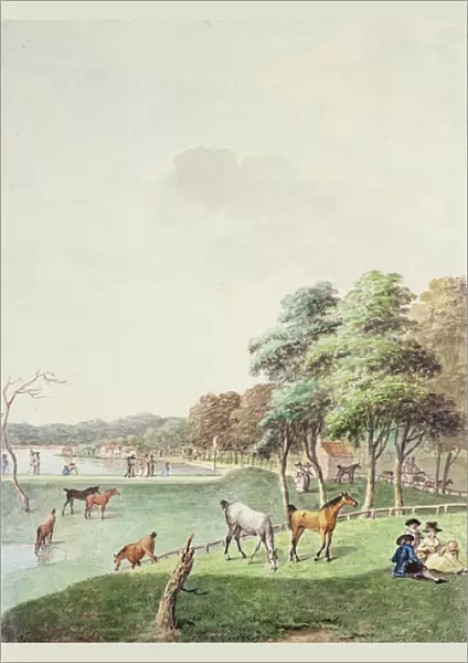 The East End of the Serpentine, and a Distant view of the Bathing House, 1794 (w  /  c
