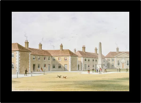 View of Charles Hoptons Alms Houses, 1852 (w  /  c on paper)