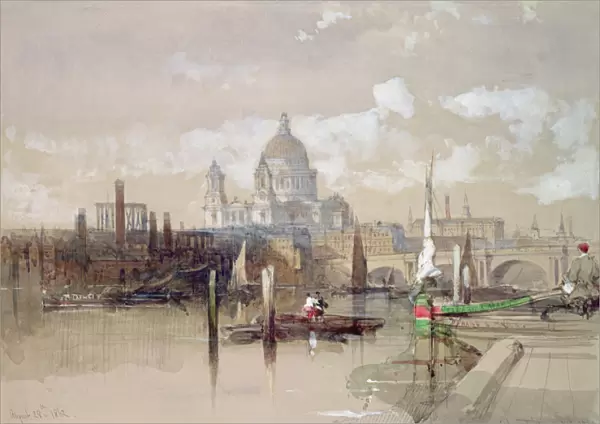 St. Pauls from the River, 1863 (w  /  c on paper)