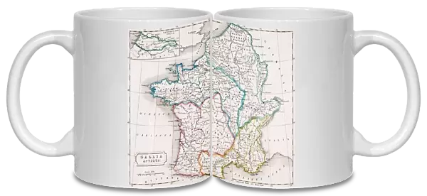 Map of France, Gallia Antique, from The Atlas of Ancient Geography, by Samuel Butler
