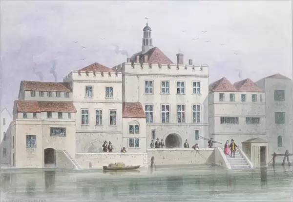 View of Old Fishmongers Hall, 1650 (w  /  c on paper)