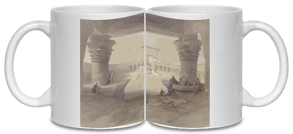 View from under the Portico of the Temple of Edfu, Upper Egypt, 1846 (w  /  c & gouache