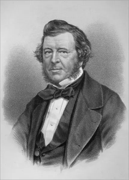 Portrait of Samuel Lover (engraving) (b  /  w photo)