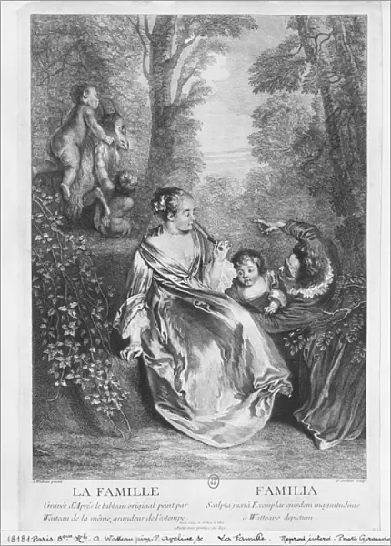 The Family, engraved by Pierre Aveline (c. 1656-1722) (engraving)