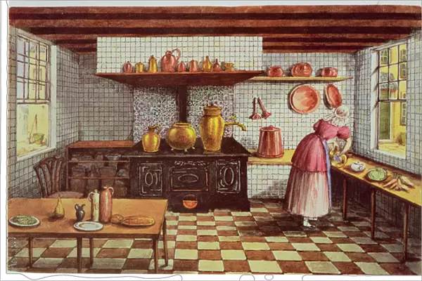 Kitchen of the Hotel St. Lucas, in the Hoogstraat, Rotterdam, 1834