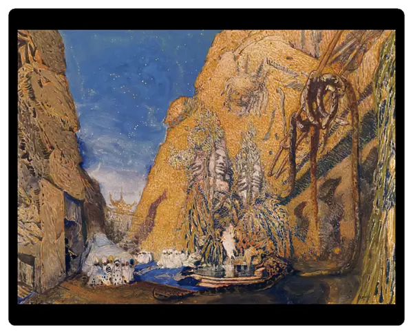 Stage set for the Dieu Bleu, by Reynaldo Hahn (1845-1947) 1911 (w  /  c on paper)