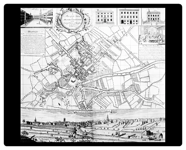 Map of Manchester, 1751 (engraving)