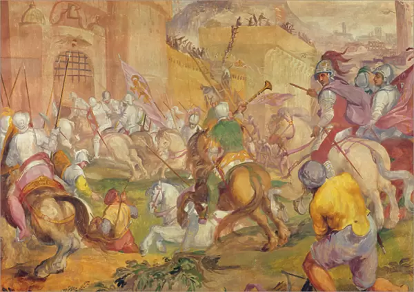 Conquest of a Turkish town by the Venetians (mural)