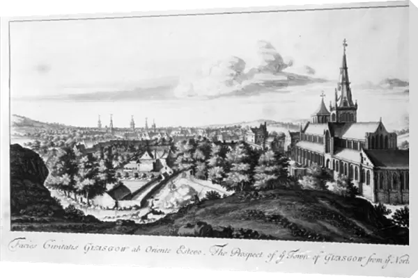 The Prospect of ye Town of Glasgow from ye North East, from Theatrum Scotiae