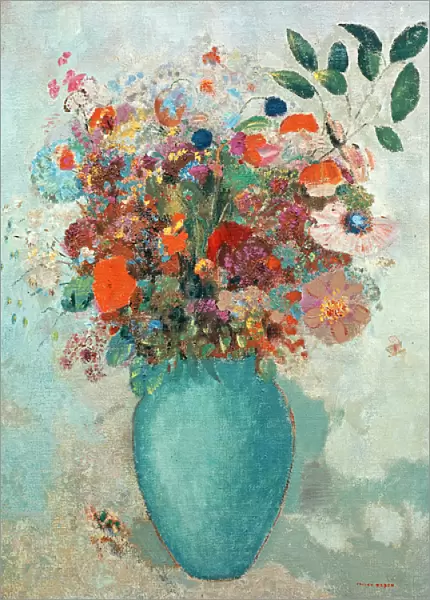 Flowers in a Turquoise Vase, c. 1912 (oil on canvas)