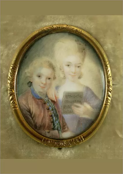 Wolfgang Amadeus Mozart (1756-91) and his sister Maria-Anna, called Nannerl