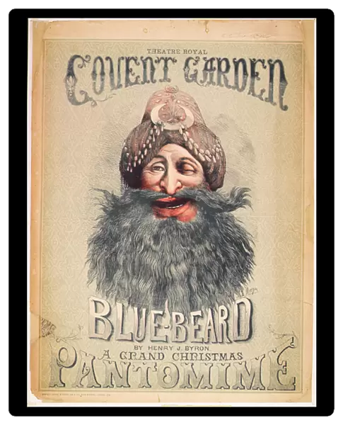 Poster for a Christmas pantomime of Blue Beard produced by Henry J