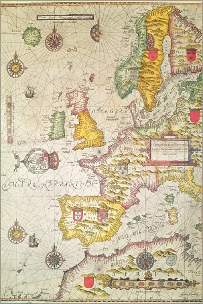 A Generall carde, and description of the sea coastes of Europe, and navigation in