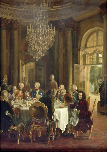 Dinner Table at Sanssouci, 1850 (oil on canvas)