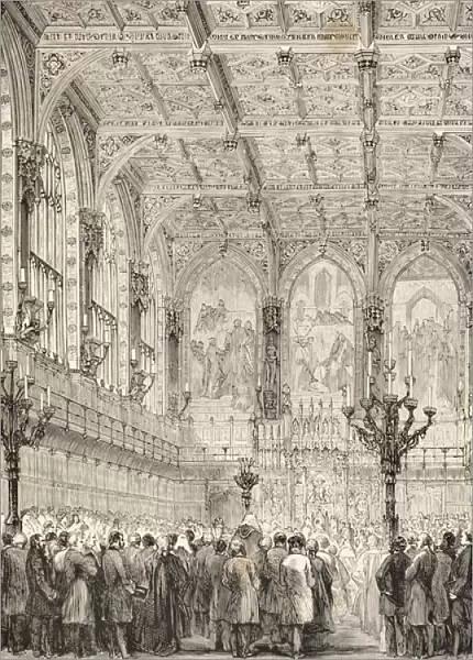 Interior of the House of Lords, from The National and Domestic History of England