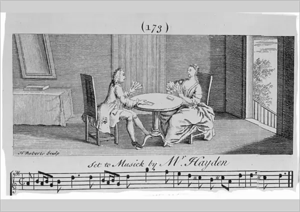 Illustration to Sheet Music by Joseph Haydn, engraved by H. Roberts (engraving)