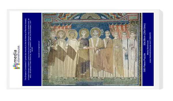 The Emperor Constantine IV grants tax immunity to the Archbishop of Ravenna (mosaic)