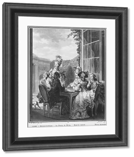The whist party, engraved by Jean Dambrun (1741-after 1808) 1783 (engraving) (b  /  w photo)