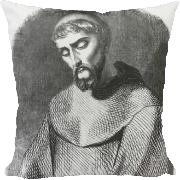 Abelard as monk at Saint-Gildas-de-Rhuys, illustration from Lettres d Heloise