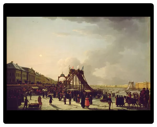 The rollercoasters on the Neva in St. Petersburg, 1803 (oil on canvas)