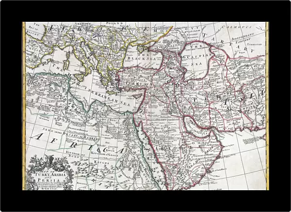 Map of Turkey, Arabia and Persia, after Guillaume de L Isle, revised by John Senex