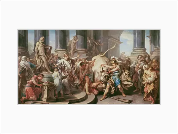 Theseus conquering the bull at Marathon, 1732-34 (oil on canvas)