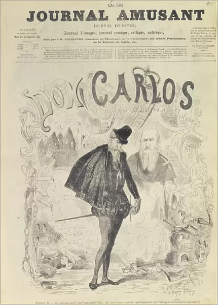 Front page of Le Journal Amusant, with a caricature of Don Carlos