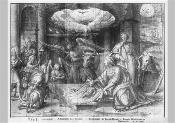 Life of Christ, Adoration of the shepherds, preparatory study of tapestry cartoon
