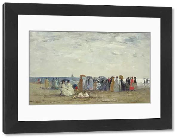 Swimmers on Trouville beach, 1869 (oil on wood)