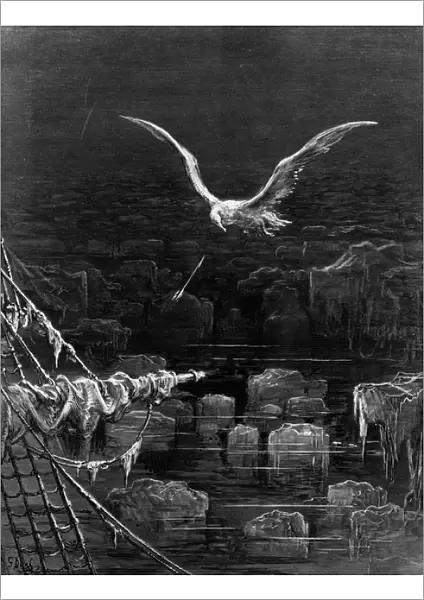 The albatross is shot by the Mariner, scene from The Rime of the Ancient Mariner by S