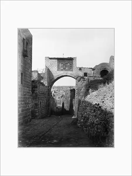The Ecce Homo Arch across the Via Dolorosa in Jerusalem, 1857 (b  /  w photo)