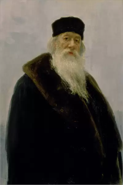 Portrait of Vladimir Vasil evich Stasov (1824-1906) 1900 (oil on canvas)