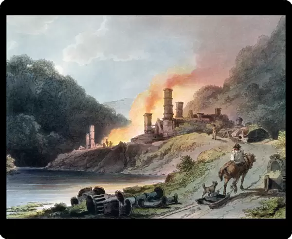 Iron Works, Coalbrookdale, engraved by William Pickett, c. 1805 (coloured aquatint)