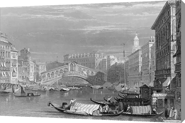 The Rialto Bridge, Venice, engraved by Edward Finden, c. 1830 (engraving)