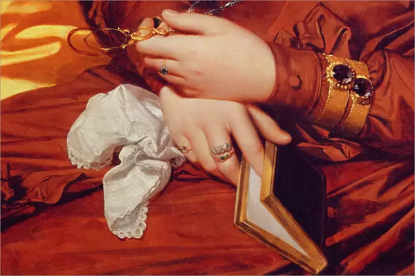 Portrait of Madame Marcotte, detail of her hands, 1826 (oil on canvas) (detail of 83538)