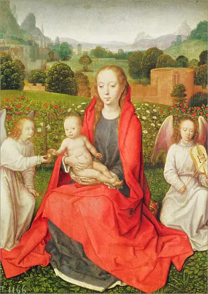 Virgin and Child between two angels, c. 1480s (oil on oak)