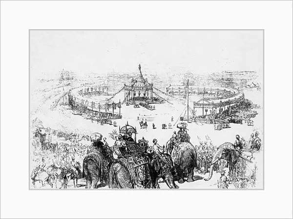 General bird s-eye view of the Imperial Durbar at Delhi, published in the Illustrated