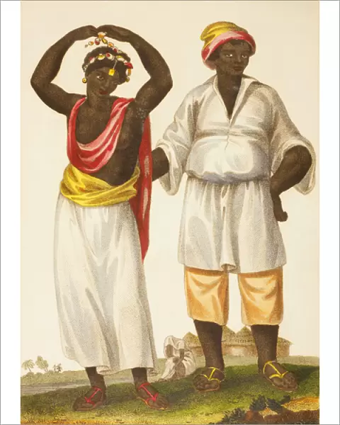 Mandinka couple of West Africa (colour litho)